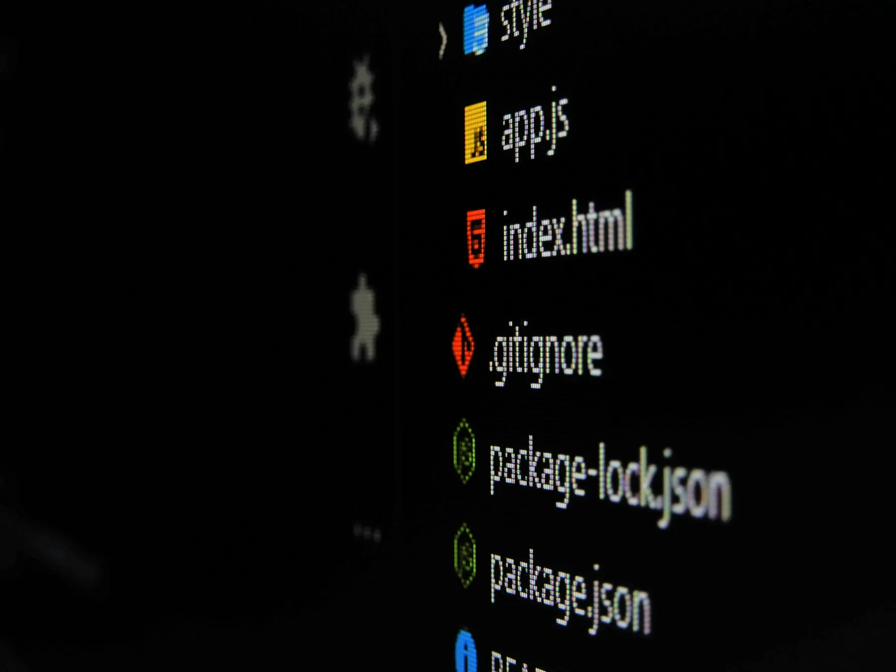 Extreme close-up of HTML code displayed on a computer screen